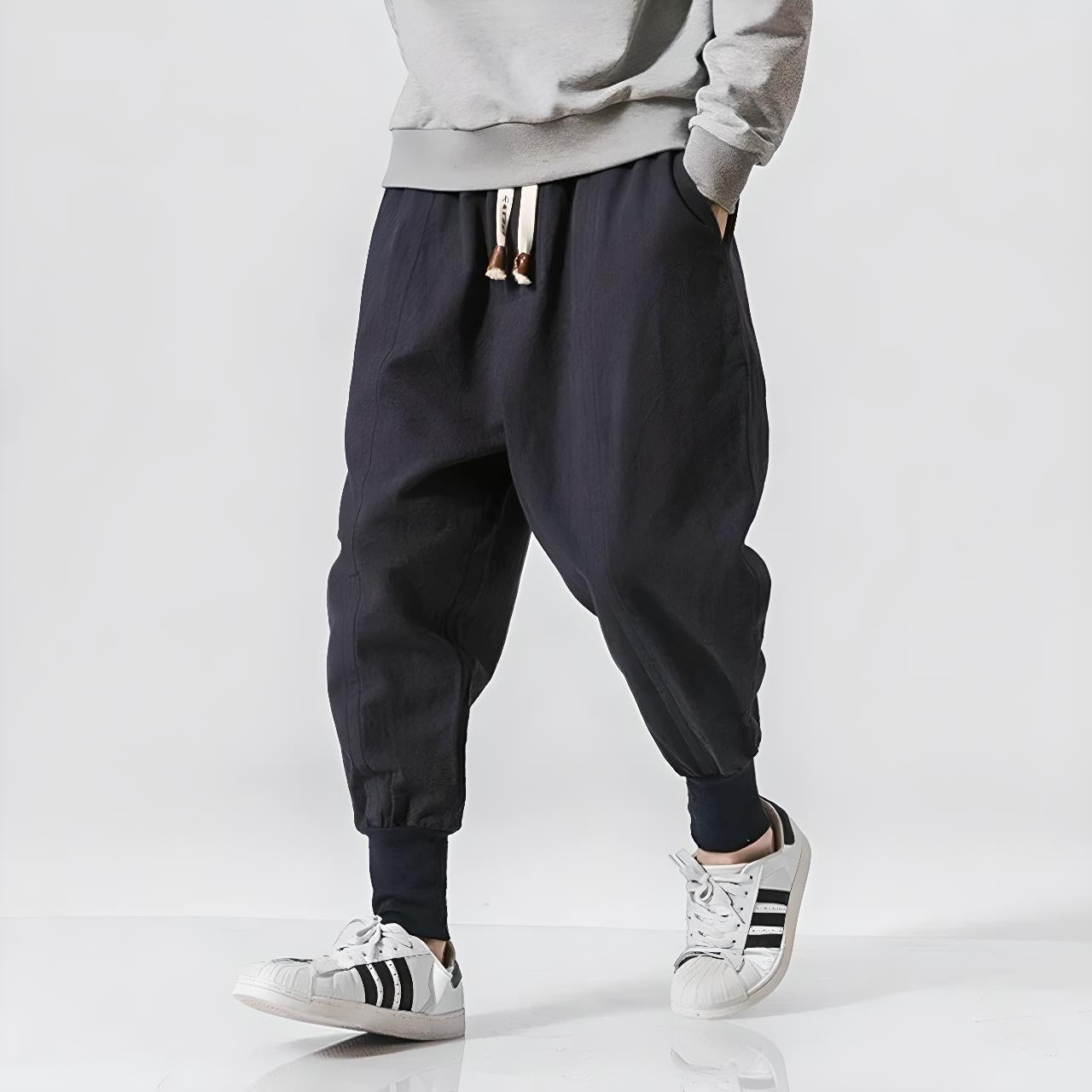 Jogging Japonais Homme bleu marine