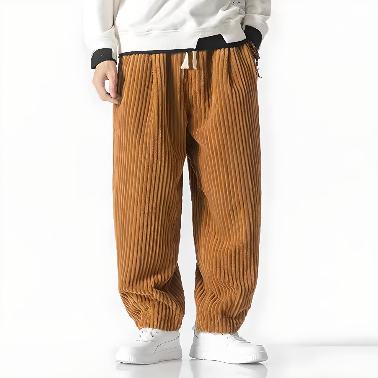 Pantalon Kumo Côtelé marron doux et respirant
