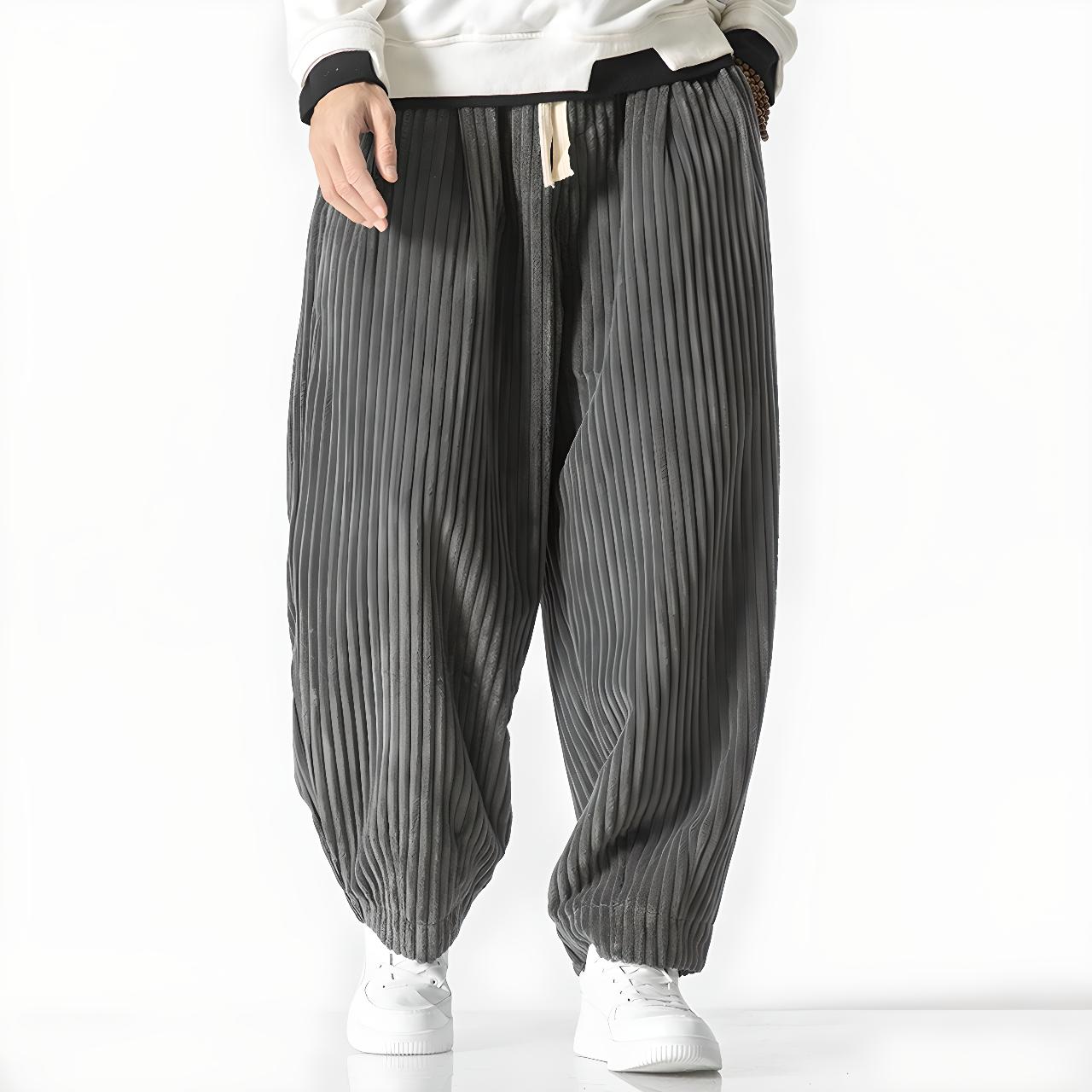 Pantalon Kumo Côtelé gris confortable velours côtelé