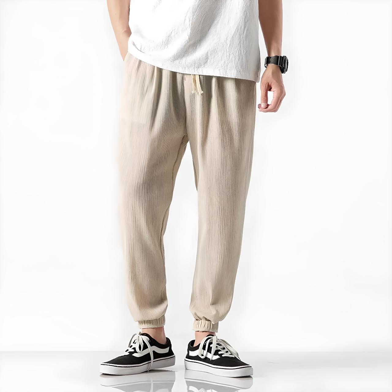 Pantalon Yoko beige coupe ample confortable