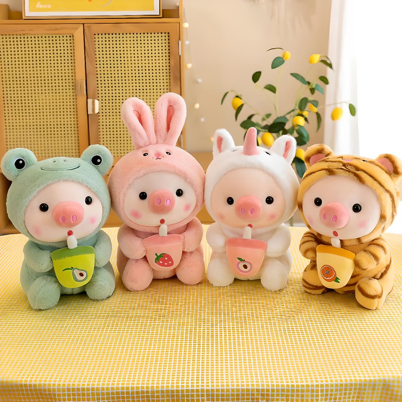 Peluche maialino Bubble Tea Kawaii