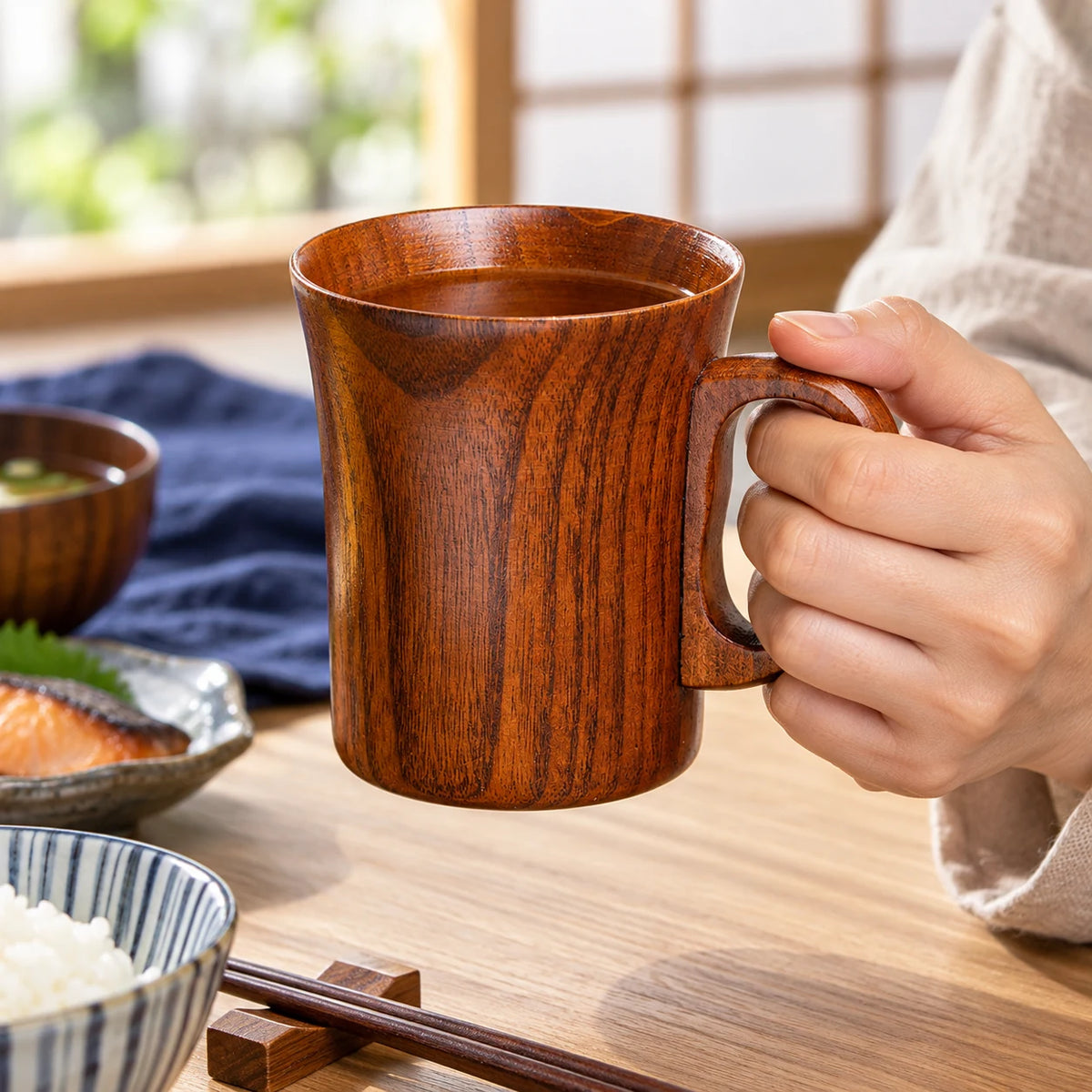 Tazza Giapponese in Legno Natsume – Giuggiolo, 250 ml