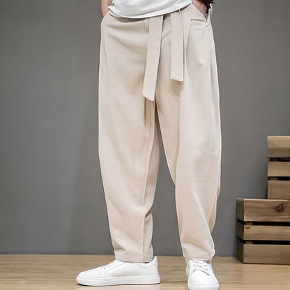 Pantalon Japonais Homme Souple Shizuka beige coupe ample