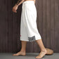 Pantalon Taro Zen en lin blanc style japonais