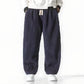 Pantalon Kumo Côtelé bleu marine coupe fluide style japonais