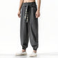 Pantalon style japonais homme Edo gris foncé coupe ample