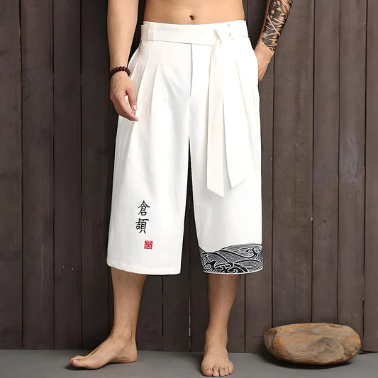 Pantalon Taro Zen en lin blanc coupe fluide