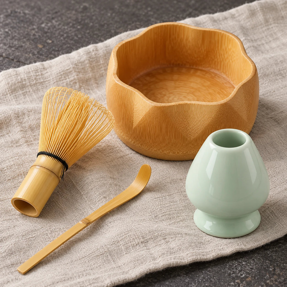 Set Matcha Giapponese Wakaba – 4 Pezzi in Bambù