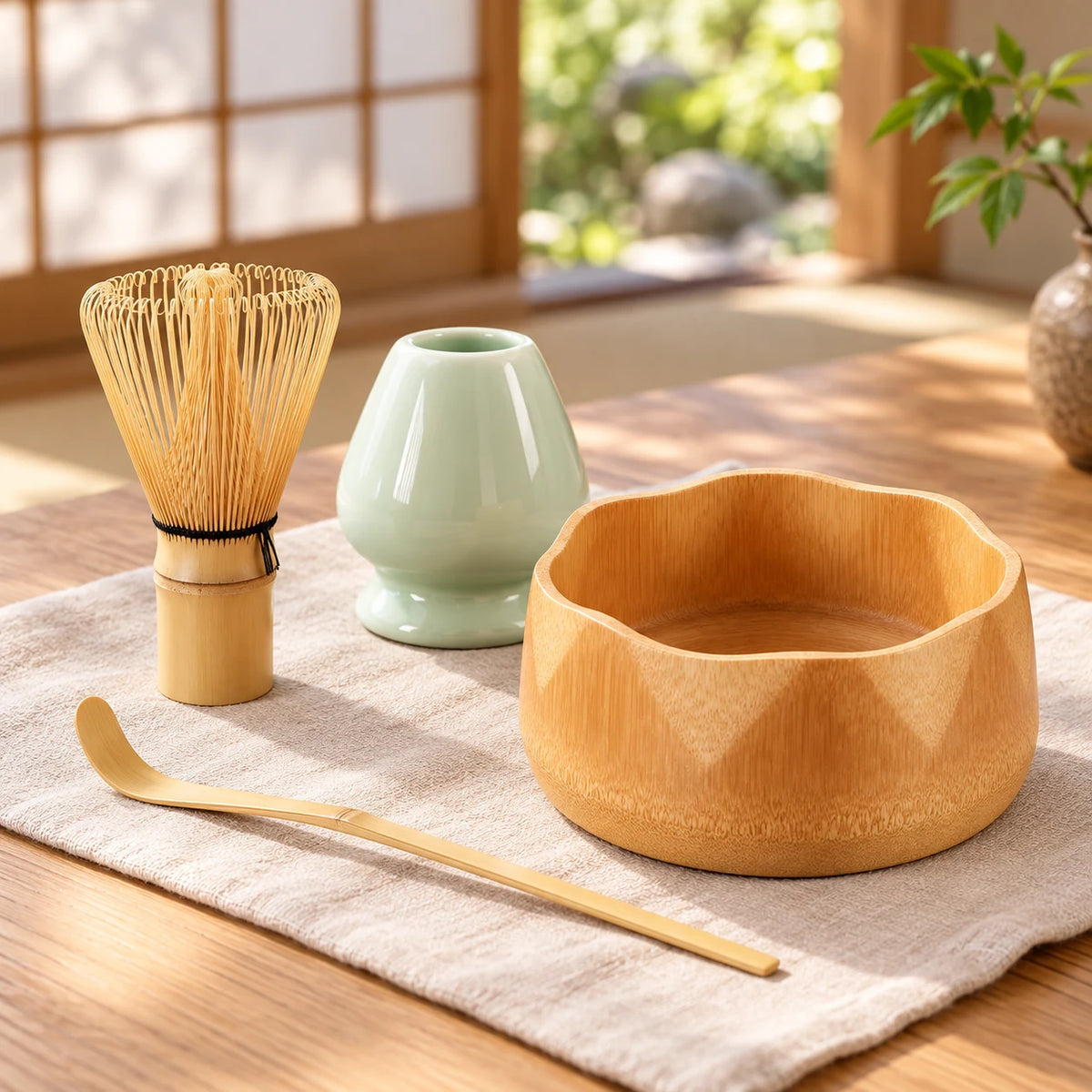 Set Matcha Giapponese Wakaba – 4 Pezzi in Bambù