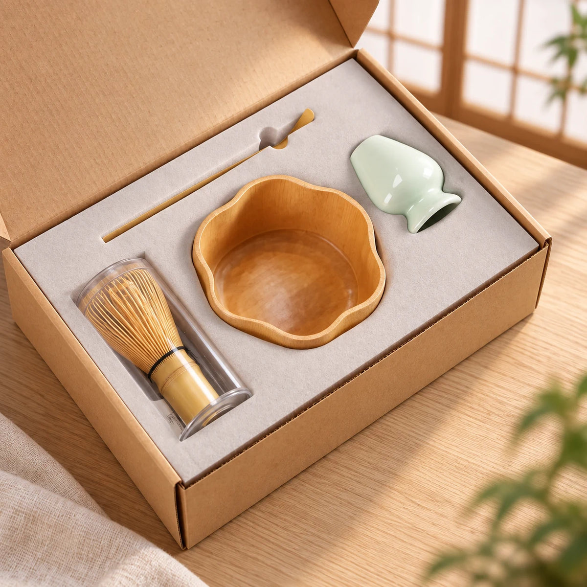 Set Matcha Giapponese Wakaba – 4 Pezzi in Bambù